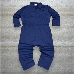 True Vintage 70s Coveralls 44x29 Navy Blue Union Made in USA Cloth